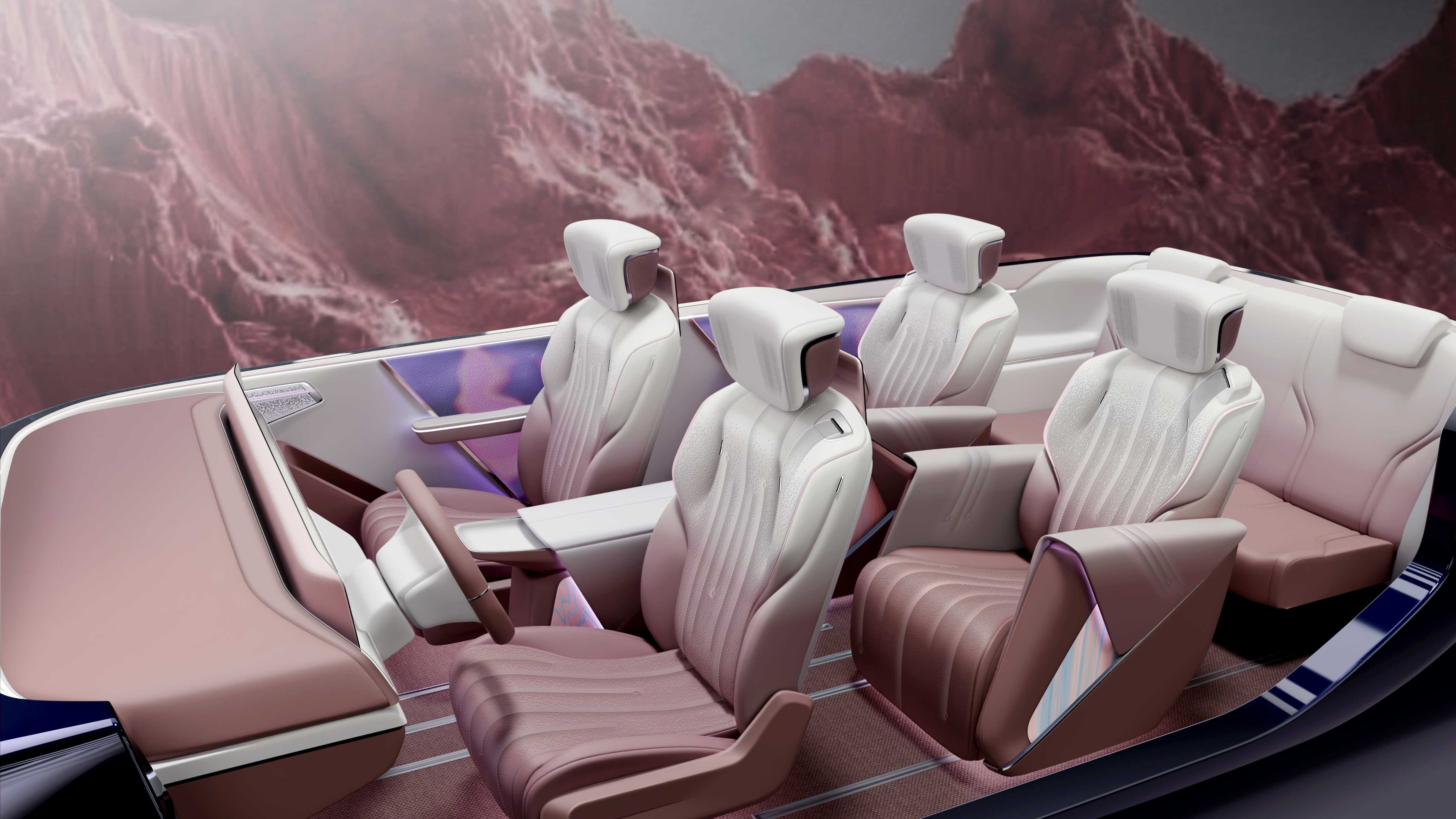 Official rendering of Toyota Boshoku’s LOUNZE+ cabin concept for Auto China 2026