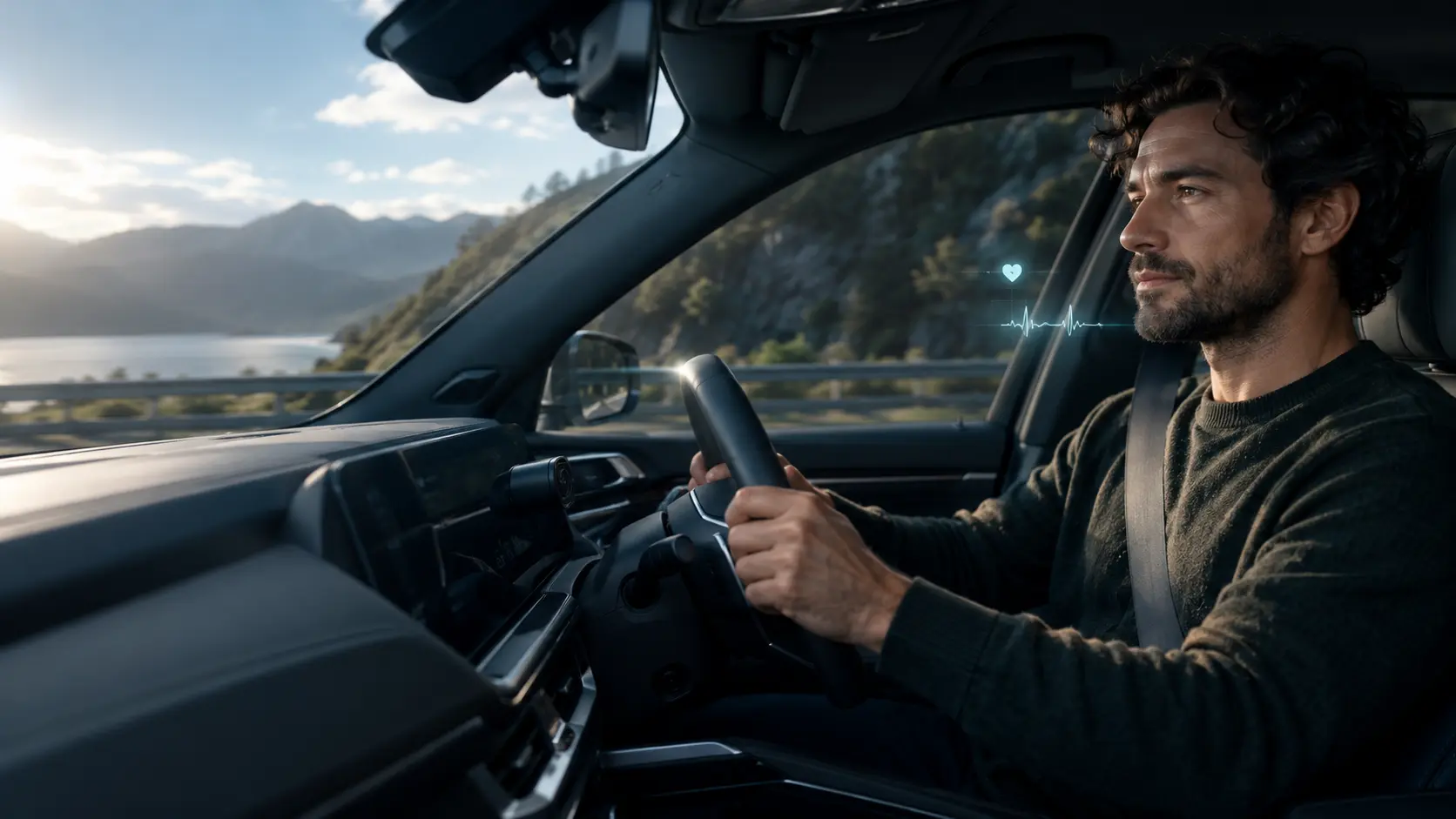 Driver monitored by an in-cabin camera under changing real-world road and lighting conditions